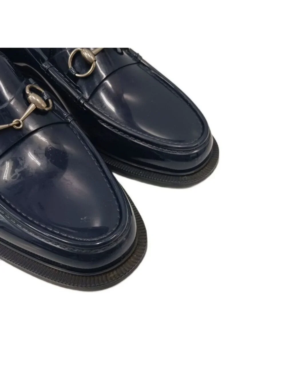 Gucci Horsebit Loafers Rubber Navy 10